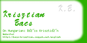 krisztian bacs business card